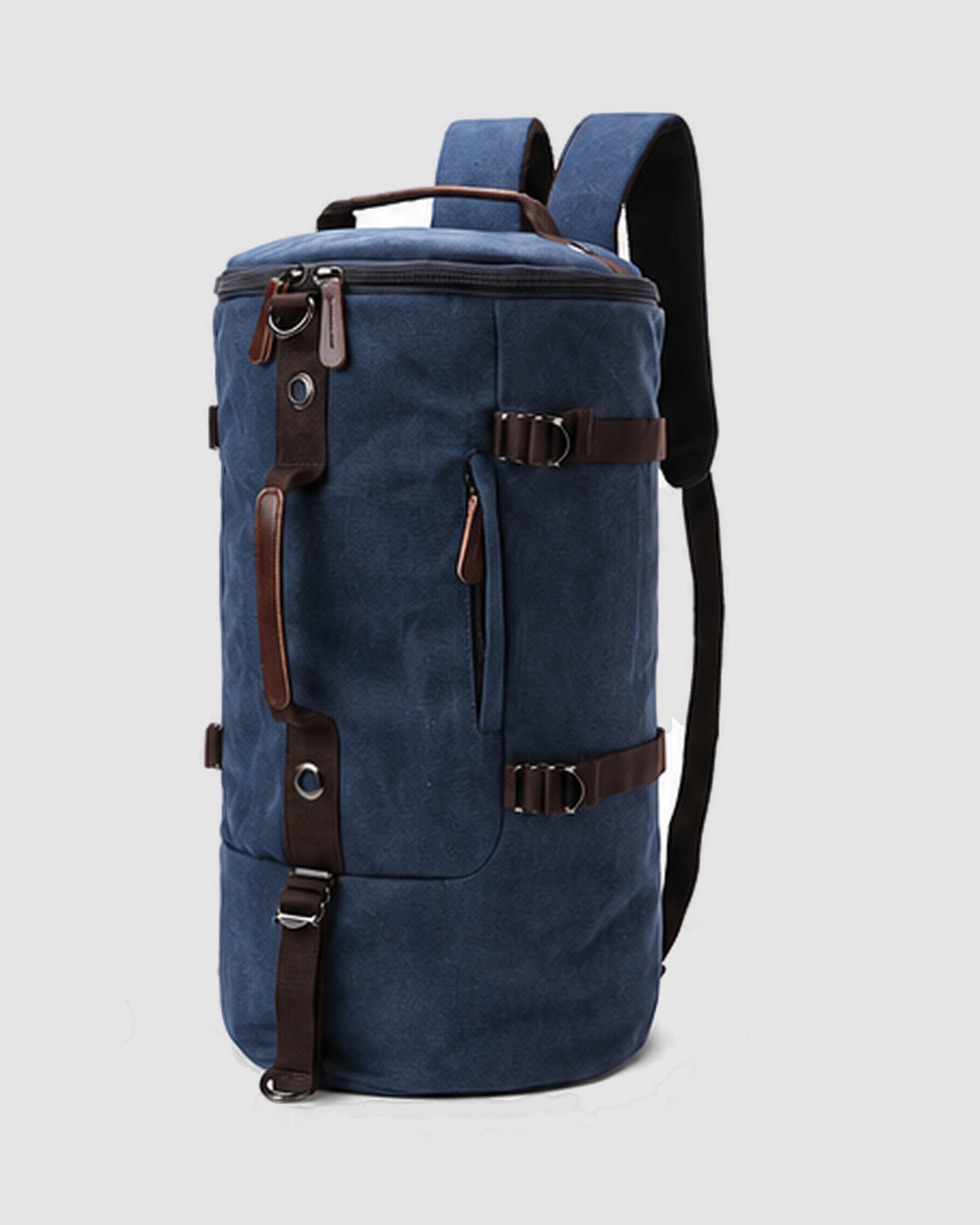 Herren Reisetasche aus Canvas, auch als Rucksack – Blau, Bild 3