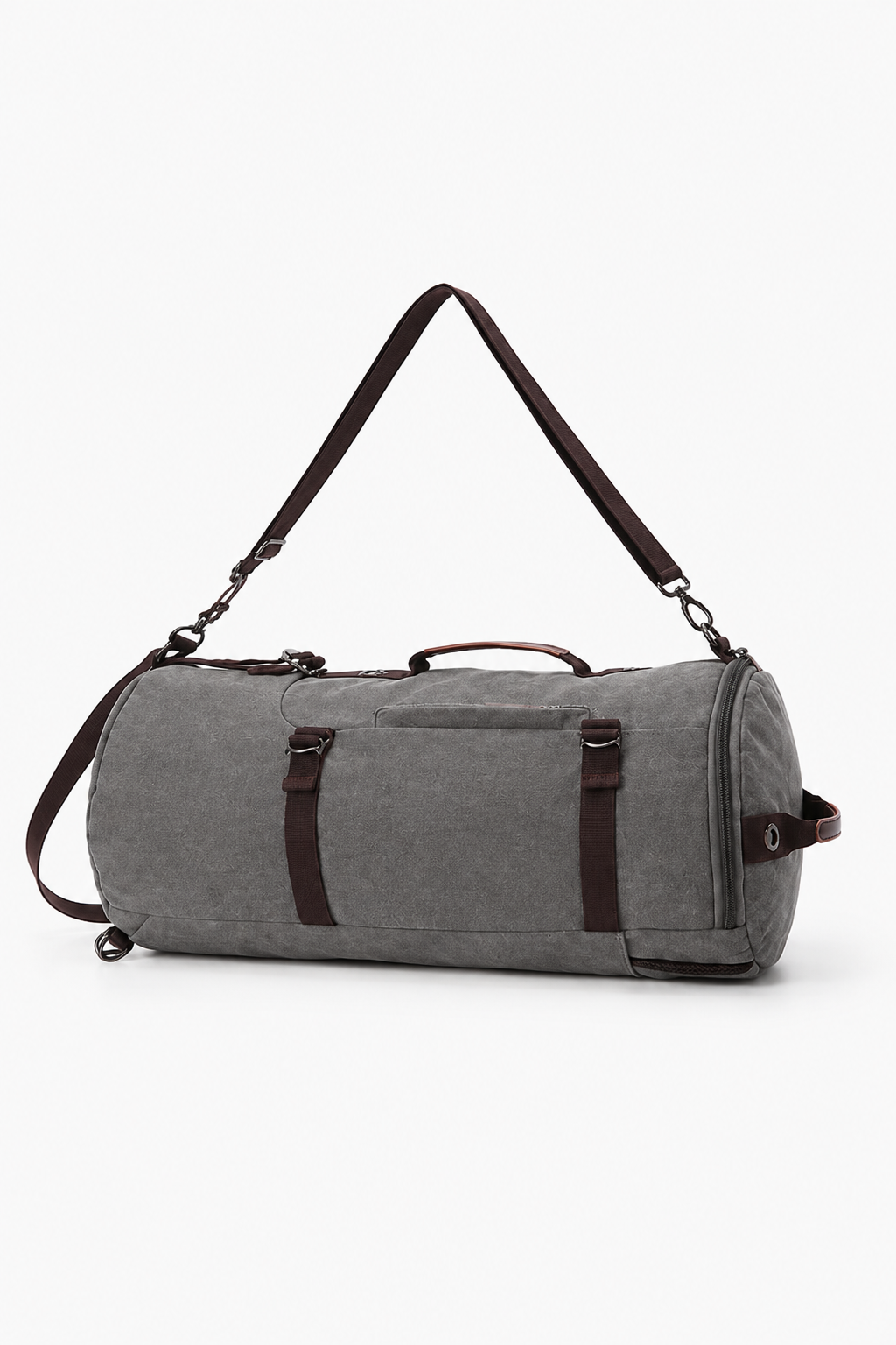 Convertible Canvas-Reisetasche und Rucksack – Grau