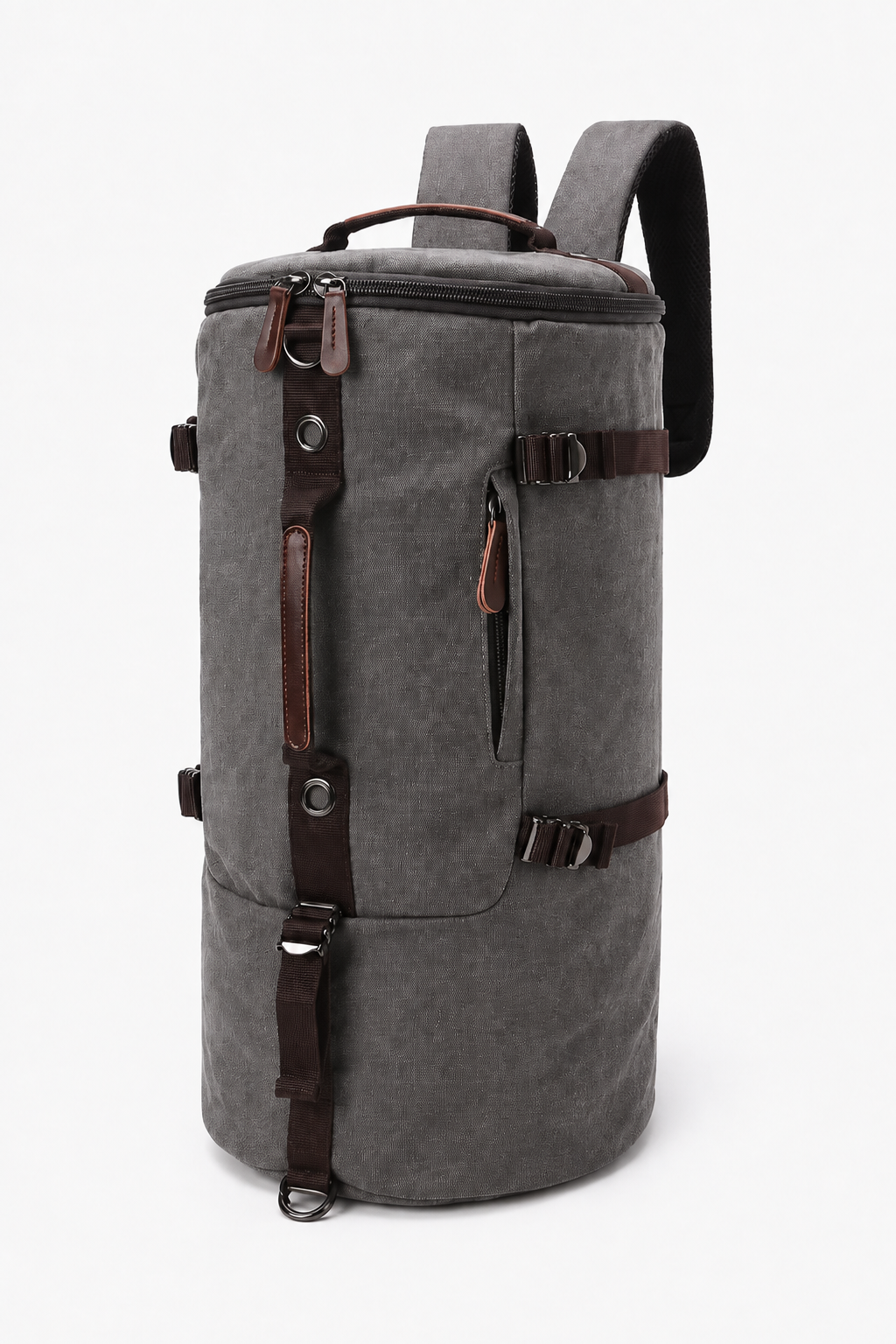 Convertible Canvas-Reisetasche und Rucksack – Grau