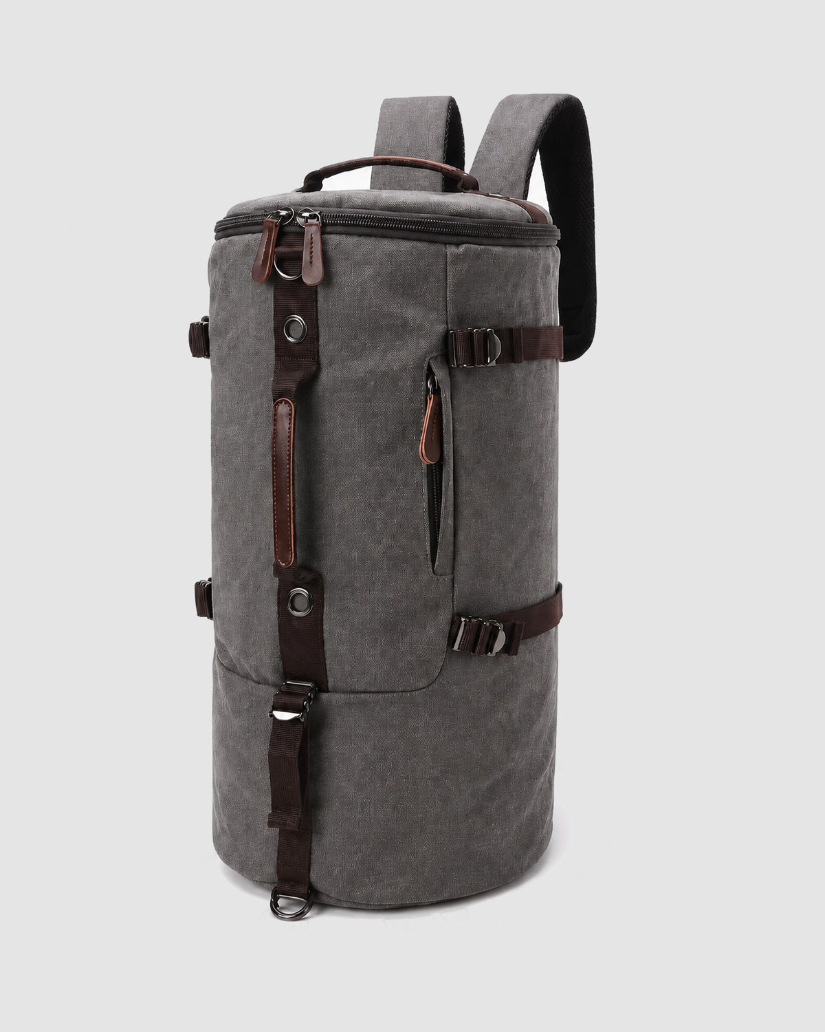 Herren Reisetasche aus Canvas, auch als Rucksack – Grau, Bild 3