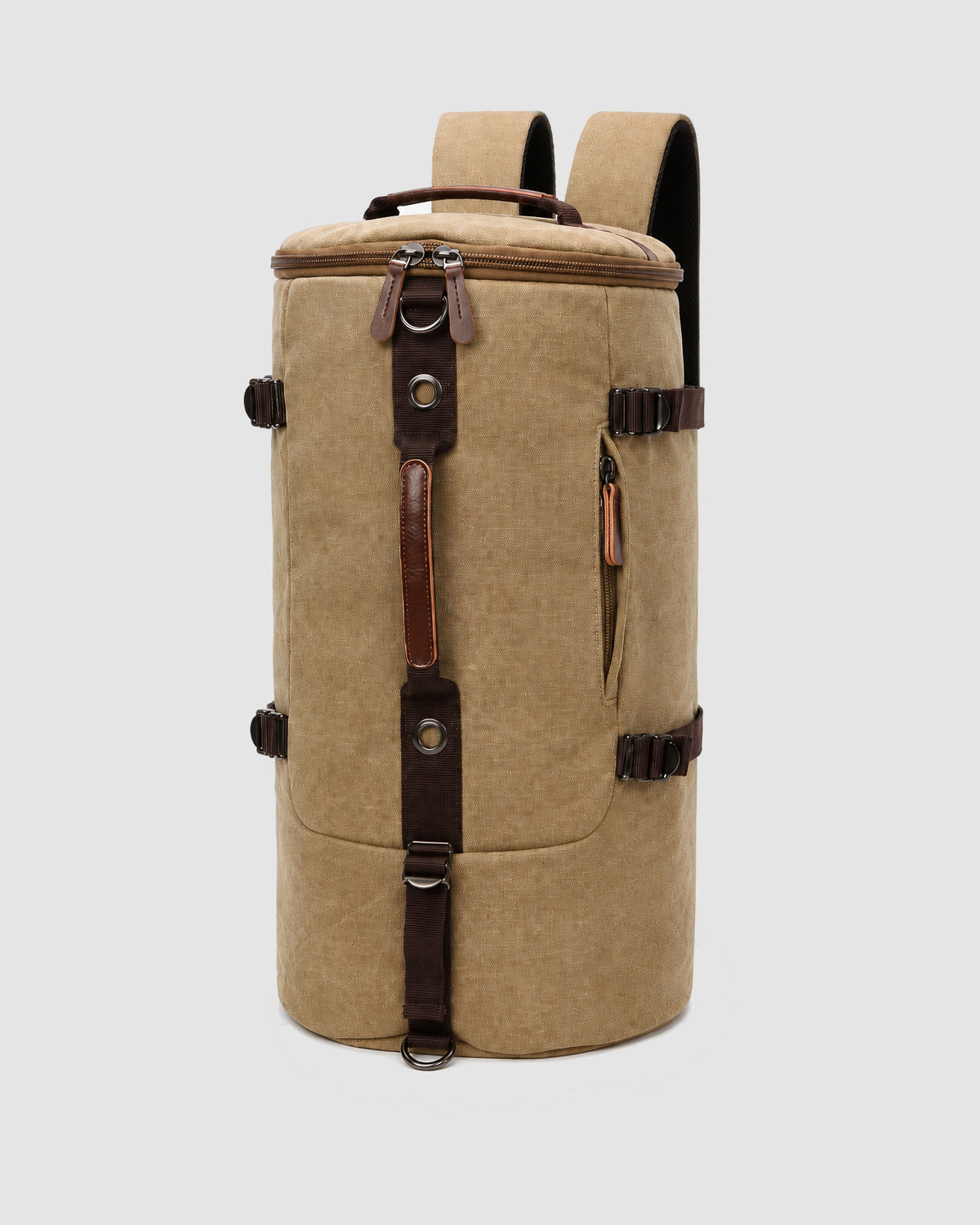 Herren Reisetasche aus Canvas, auch als Rucksack – Khaki, Bild 3