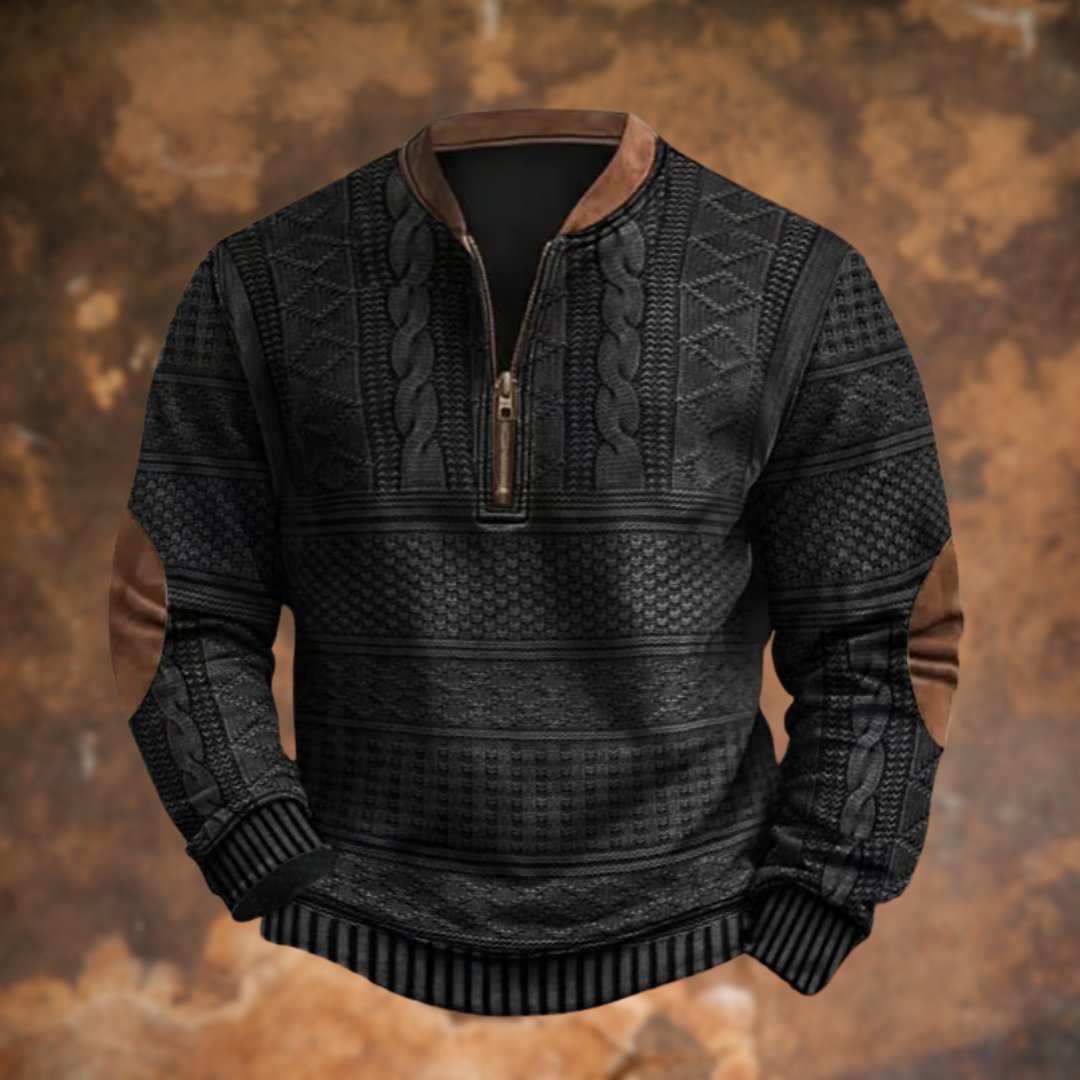 Herren Vintage Strickpullover mit Reissverschluss, Dirk