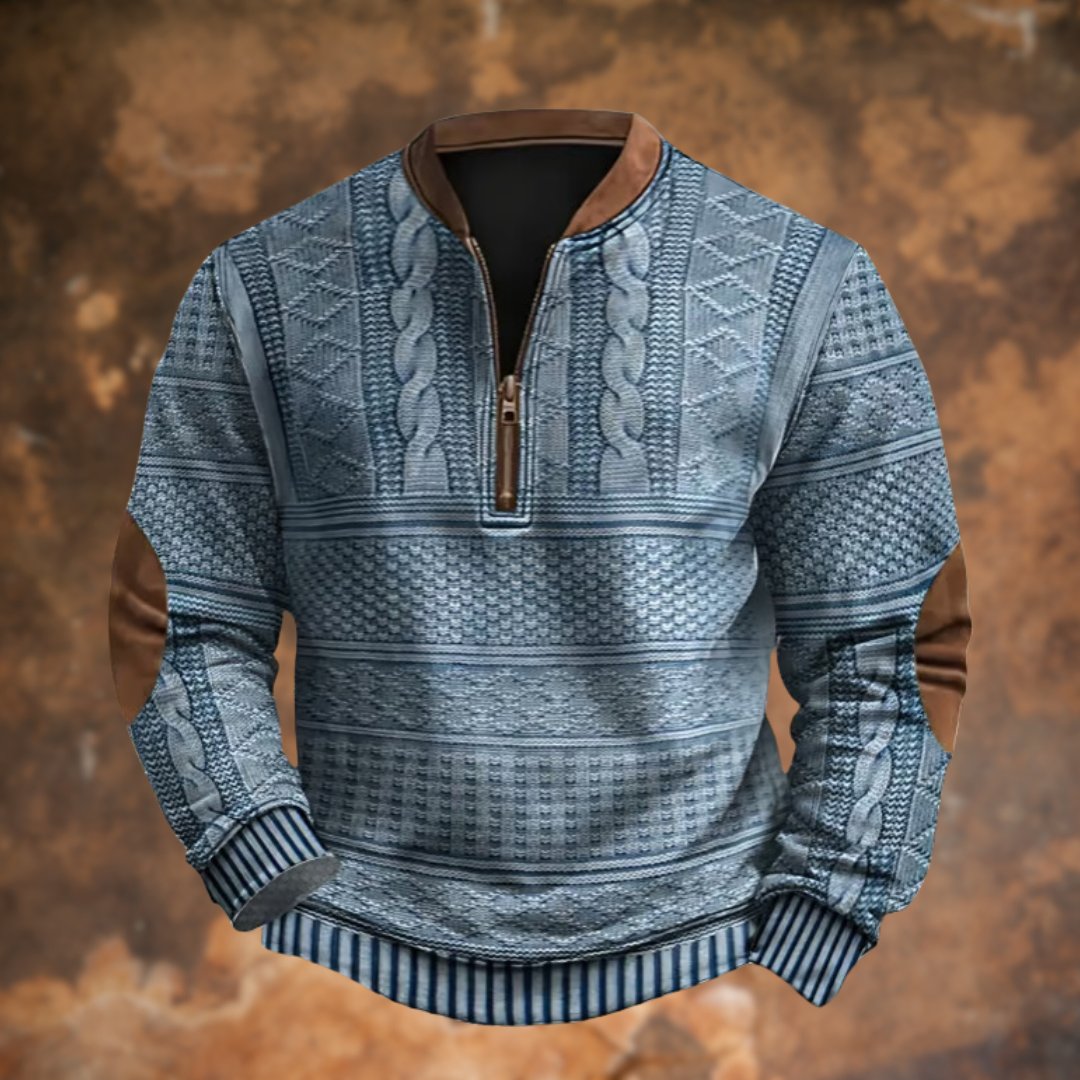 Herren Vintage Strickpullover mit Reissverschluss, Dirk