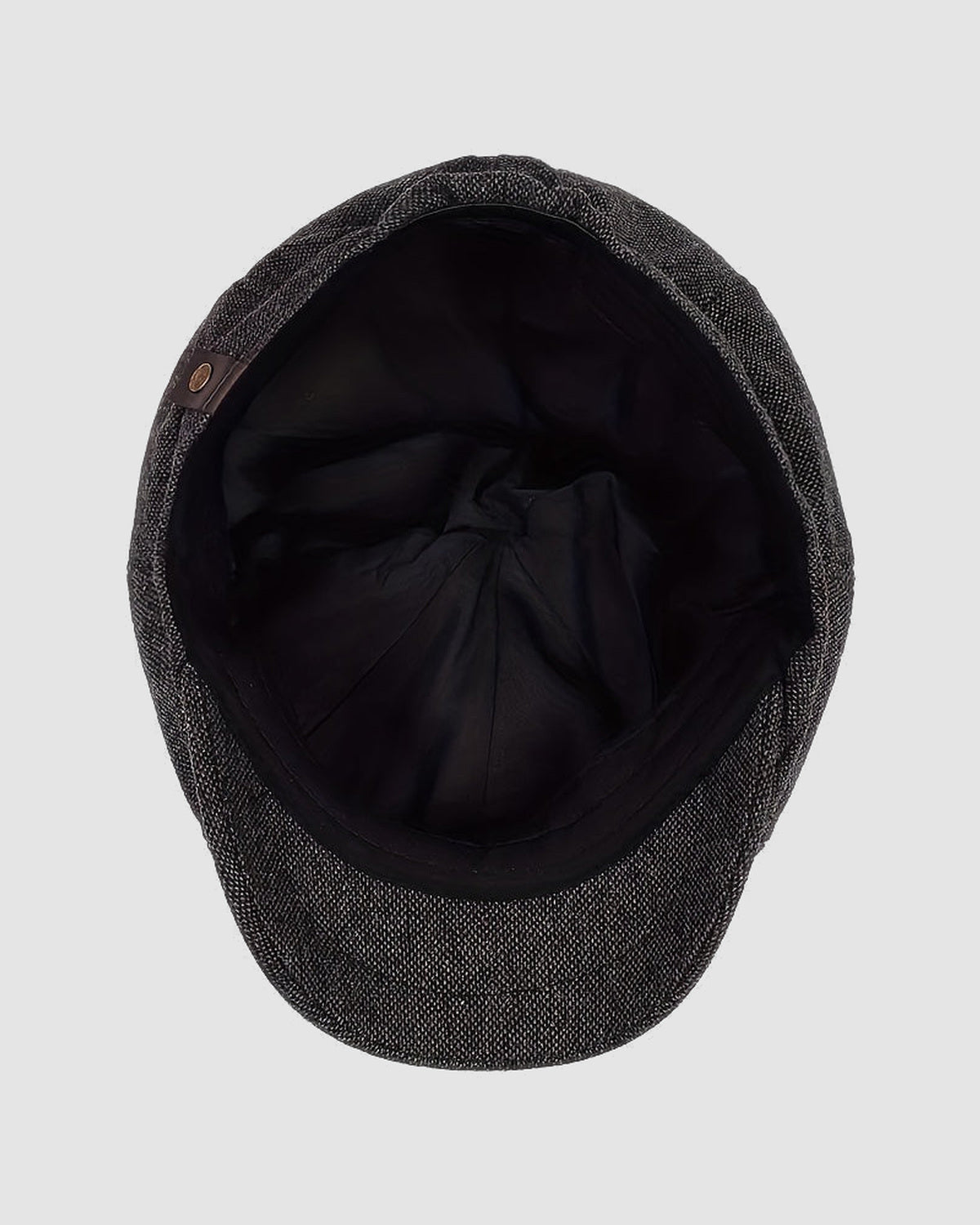 Herren Schiebermütze mit Fischgrätmuster im Achtteiler-Design – Schwarz – Ansicht 8