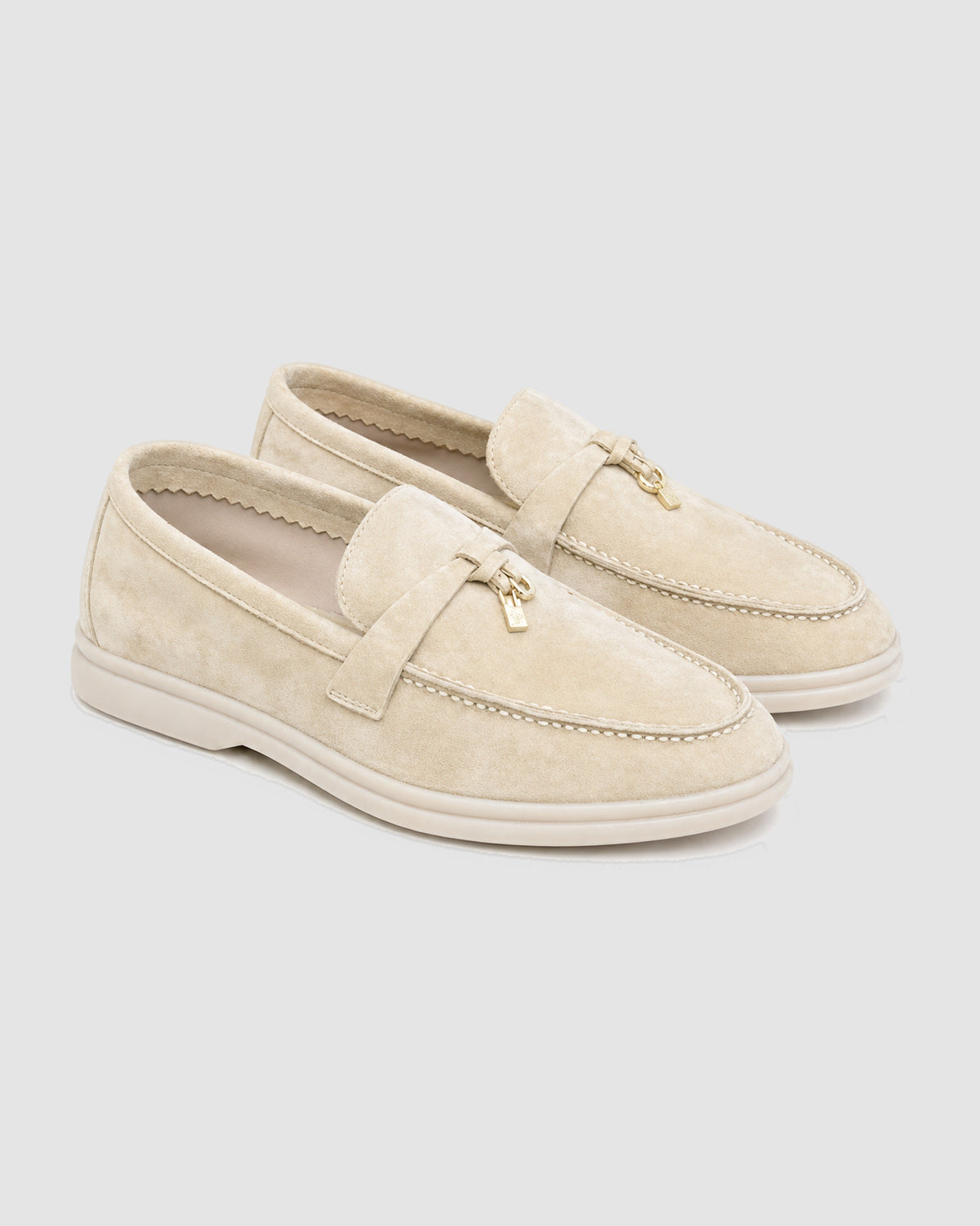 Herren Mokassins ohne Schnürung, Slip-On in Beige