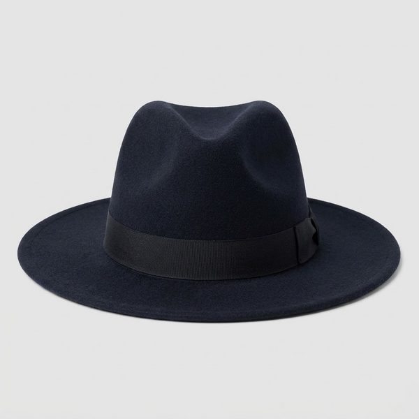 Marineblauer Fedora-Hut mit Hutband
