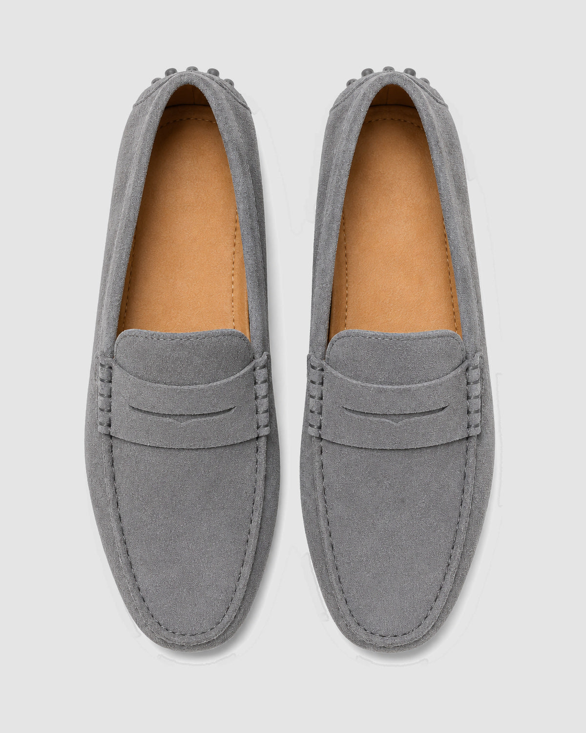 Herren Mokassins aus Veloursleder im Driving-Stil – Grau, Bild 3