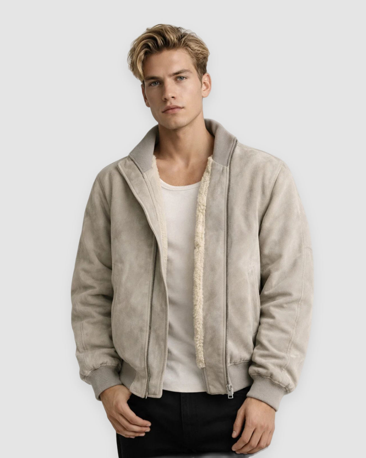 Herren Blouson mit Reißverschluss, hüftlang, Bild 3