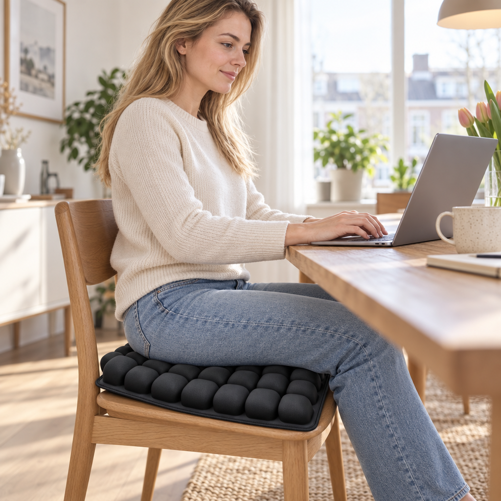 Aufblasbares Sitzkissen - Ergonomisches Luftkissen mit 36 Luftzellen