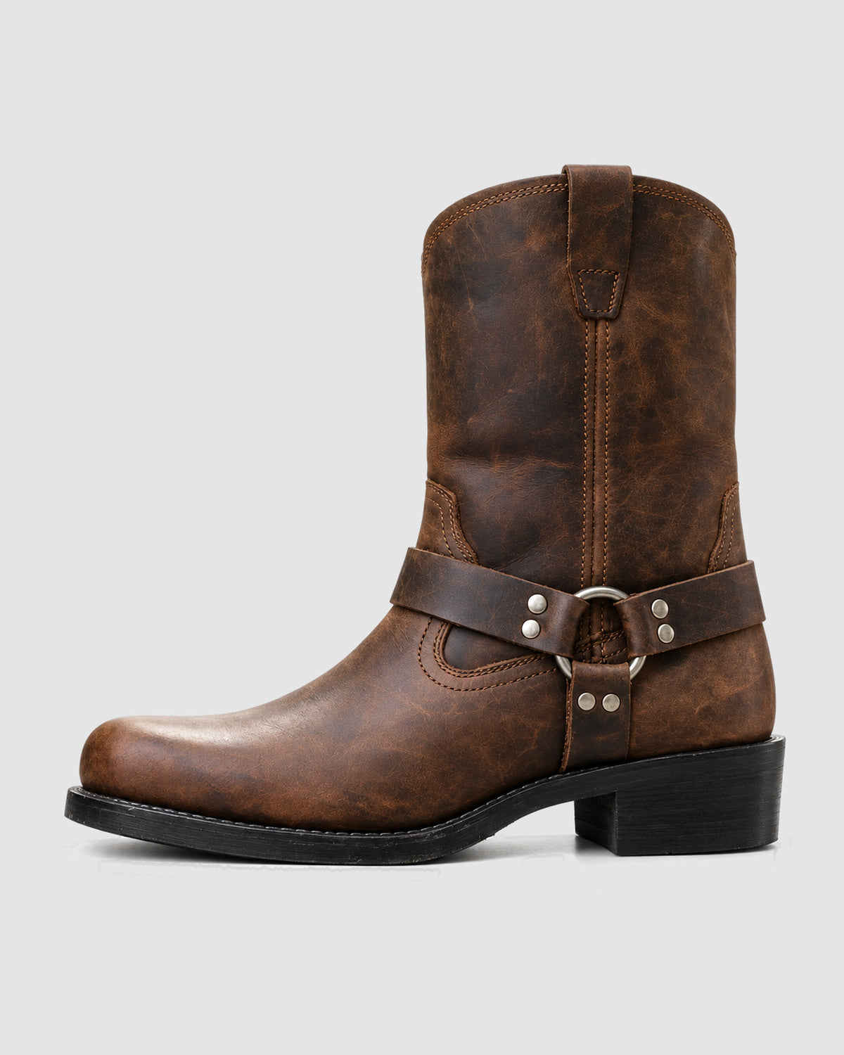 Herren Westernstiefel mit Riemen und Metalldetails, Bild 2