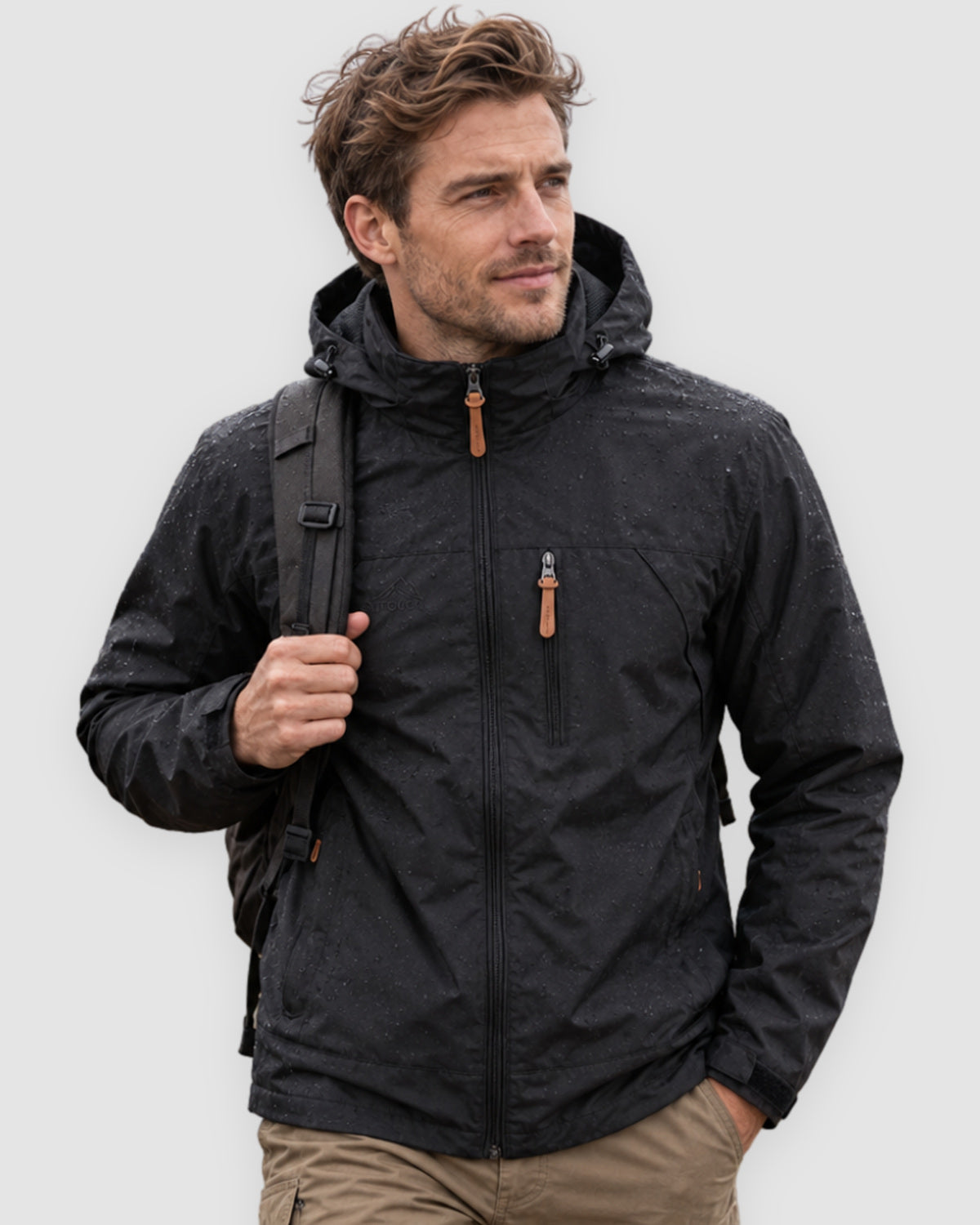 Herren Wanderjacke wasserdicht und winddicht mit Taschen, Bild 2