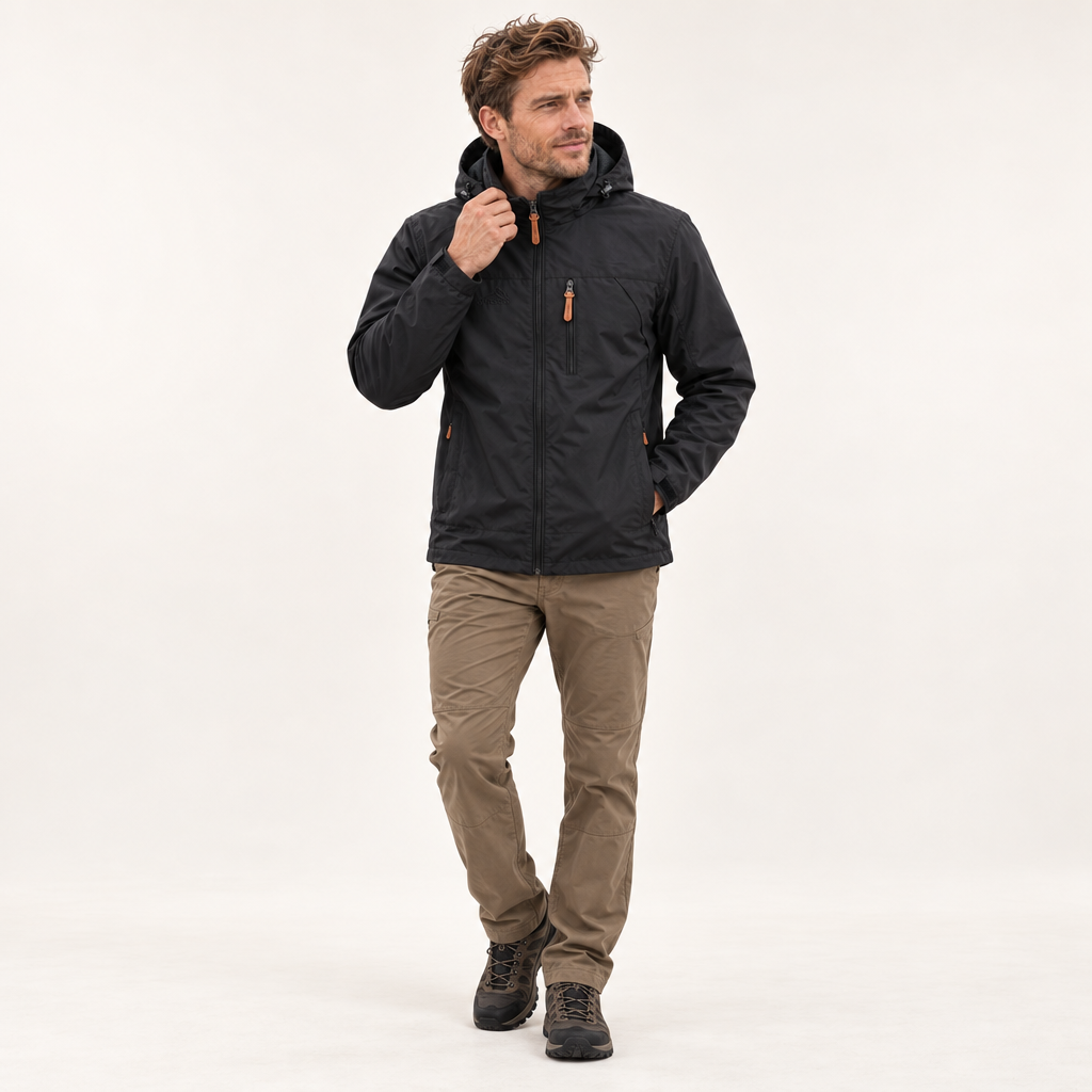 Herren Wasserdichte Winddichte Wanderjacke – Mehrere Reißverschlusstaschen