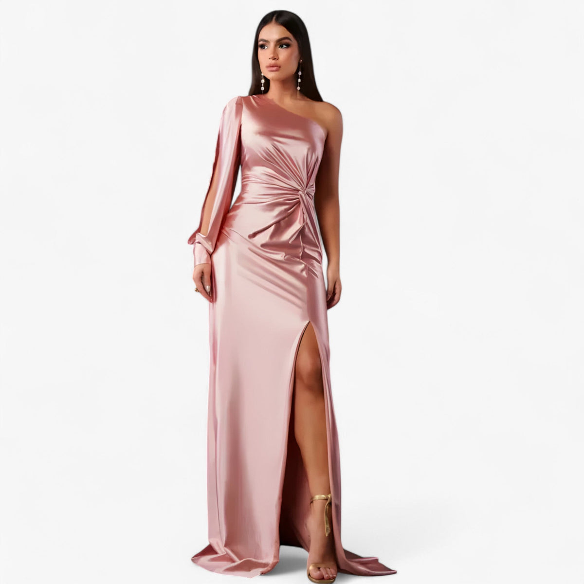 Damen Midikleid Satin