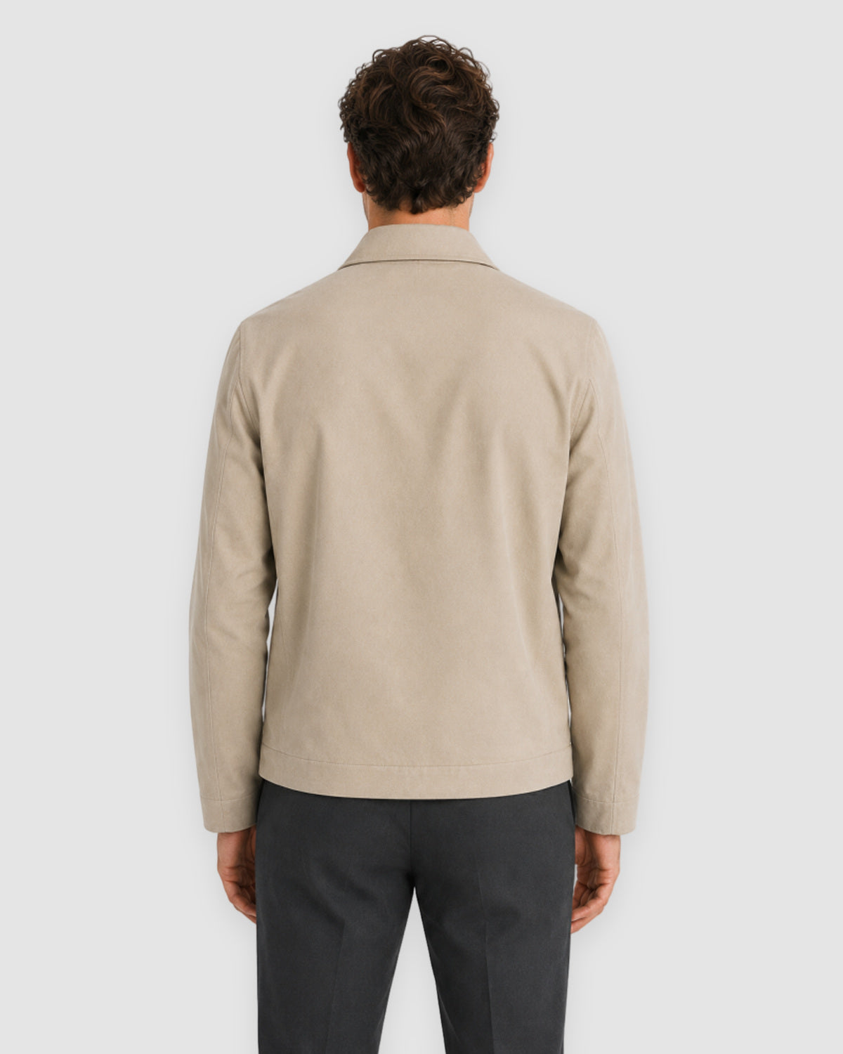Herren Übergangsjacke mit Reißverschluss und Kragen – Beige, Bild 6