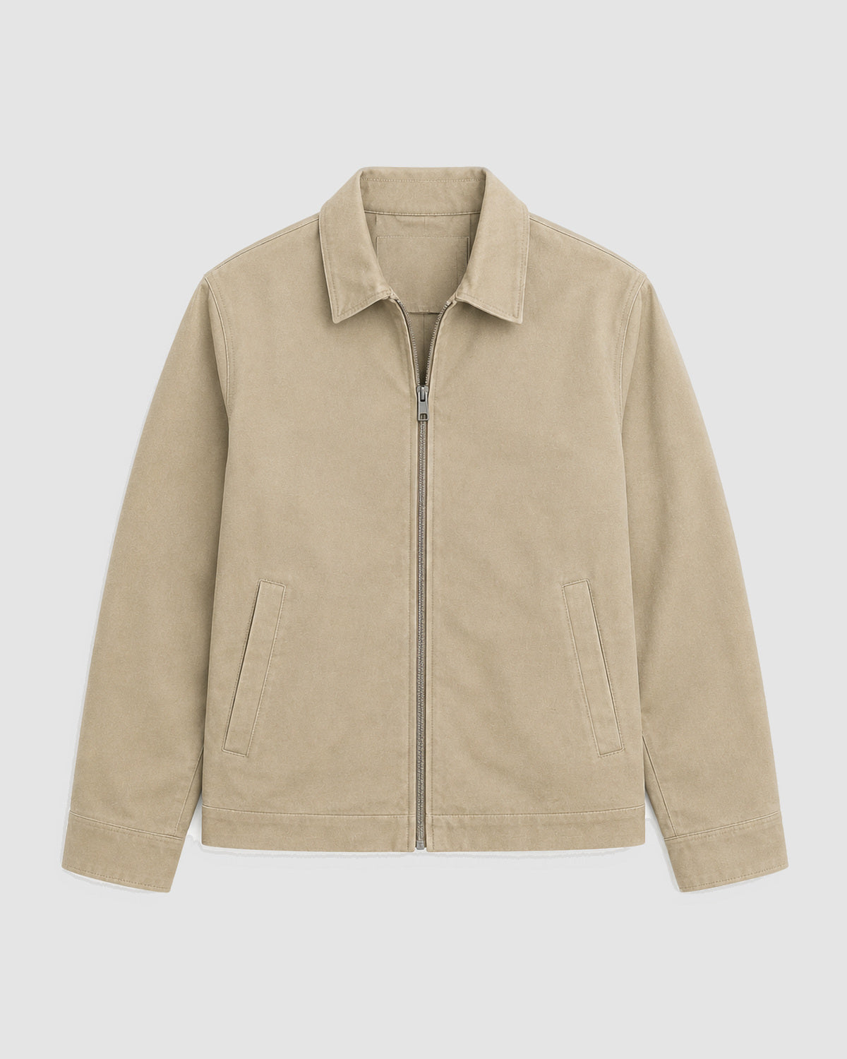 Herren Übergangsjacke mit Reißverschluss und Kragen – Beige