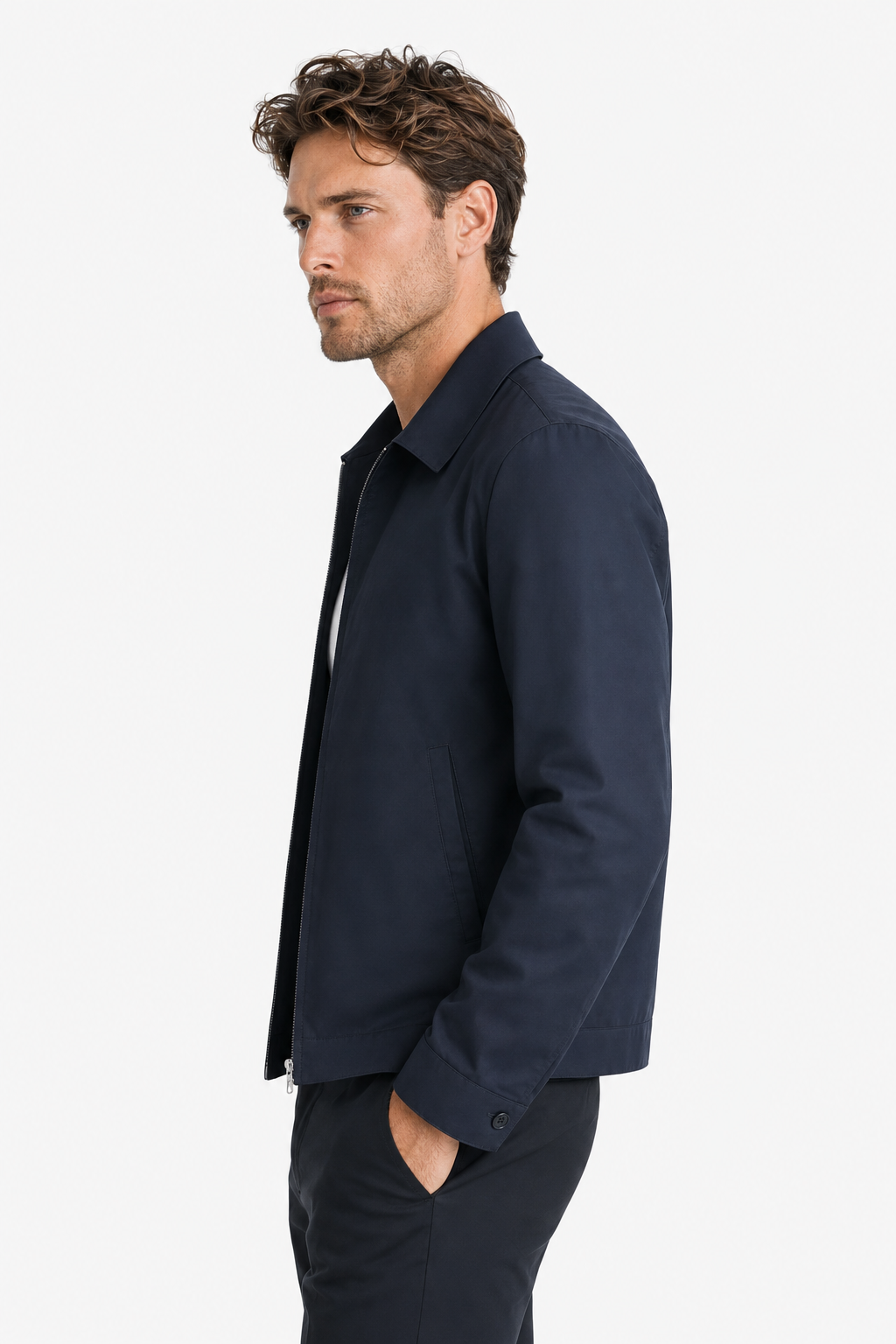 Herren-Übergangsjacke – Lockere Passform mit klassischem Kragen