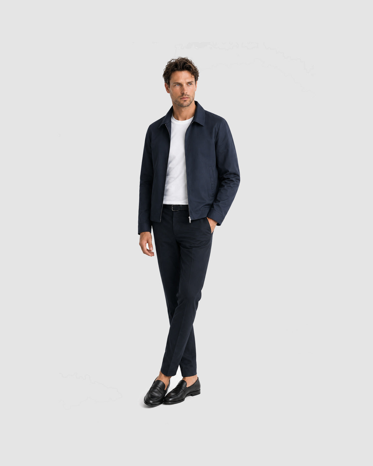 Herren Übergangsjacke mit Kragen – Dunkelblau, Bild 4