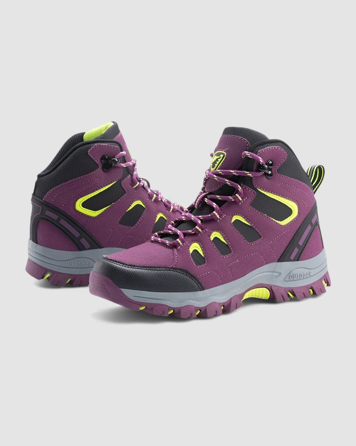 Wanderstiefel aus Leder mit rutschfester Laufsohle in Violett