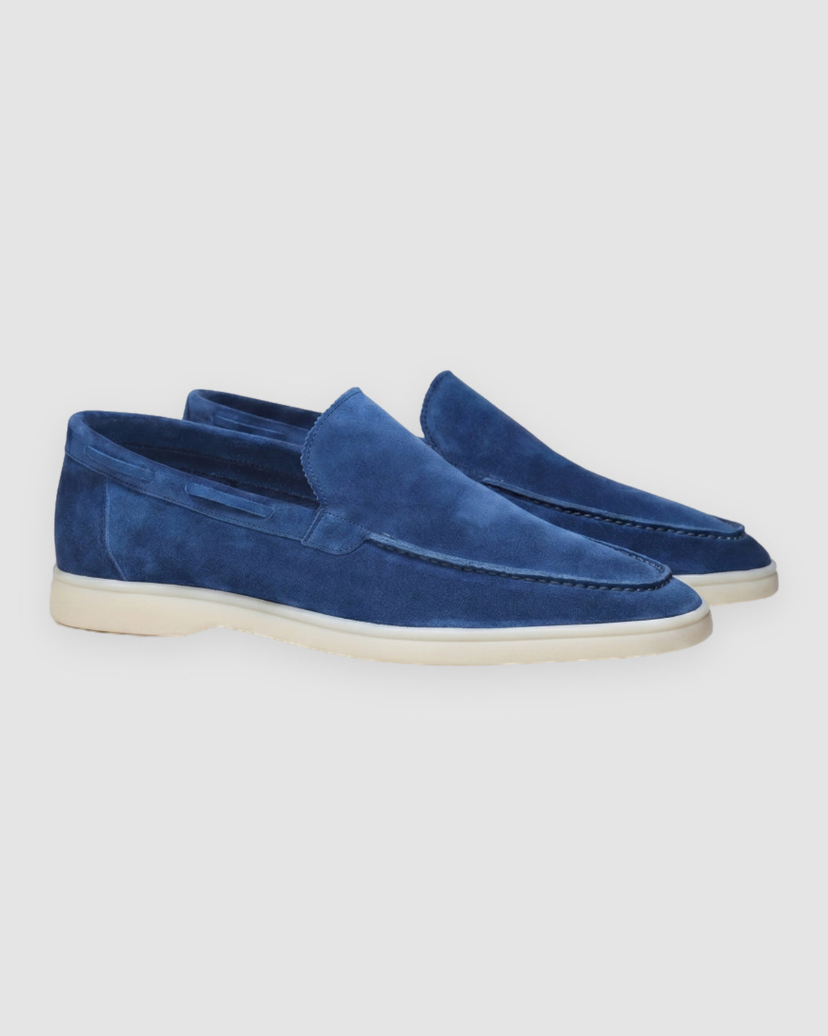 Herren Mokassins aus Wildleder, Slip-On in Ozeanblau