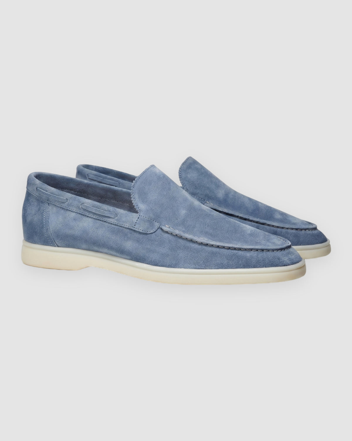 Herren Mokassins aus Wildleder, Slip-On in Jagdblau