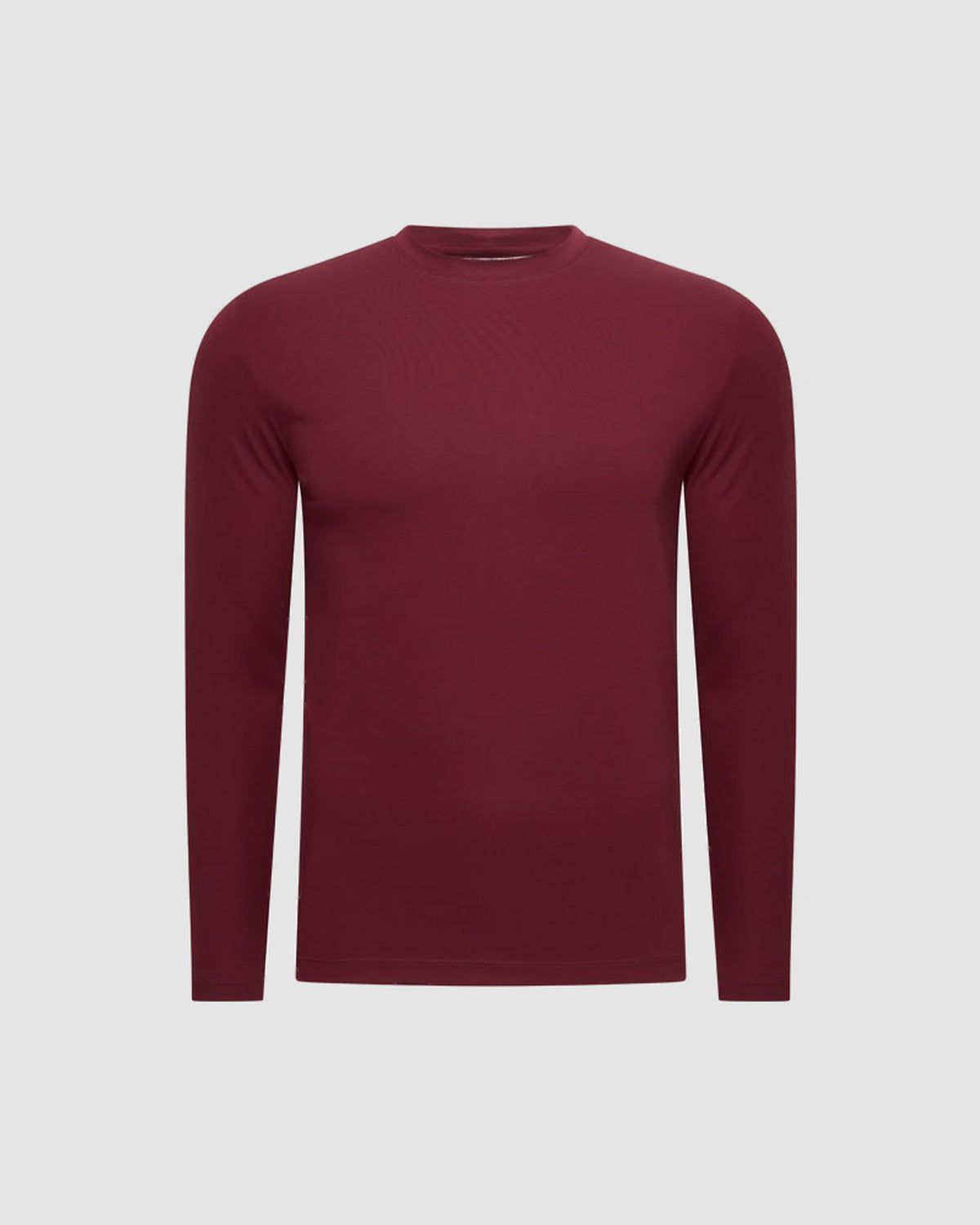 Herren Longsleeve mit Rundhals – Kirschrot in Kirschrot
