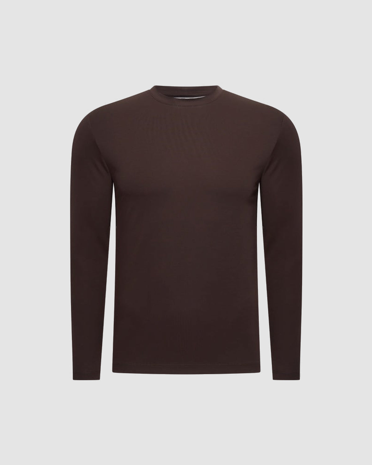 Herren Longsleeve mit Rundhals – Espresso in Espressobraun