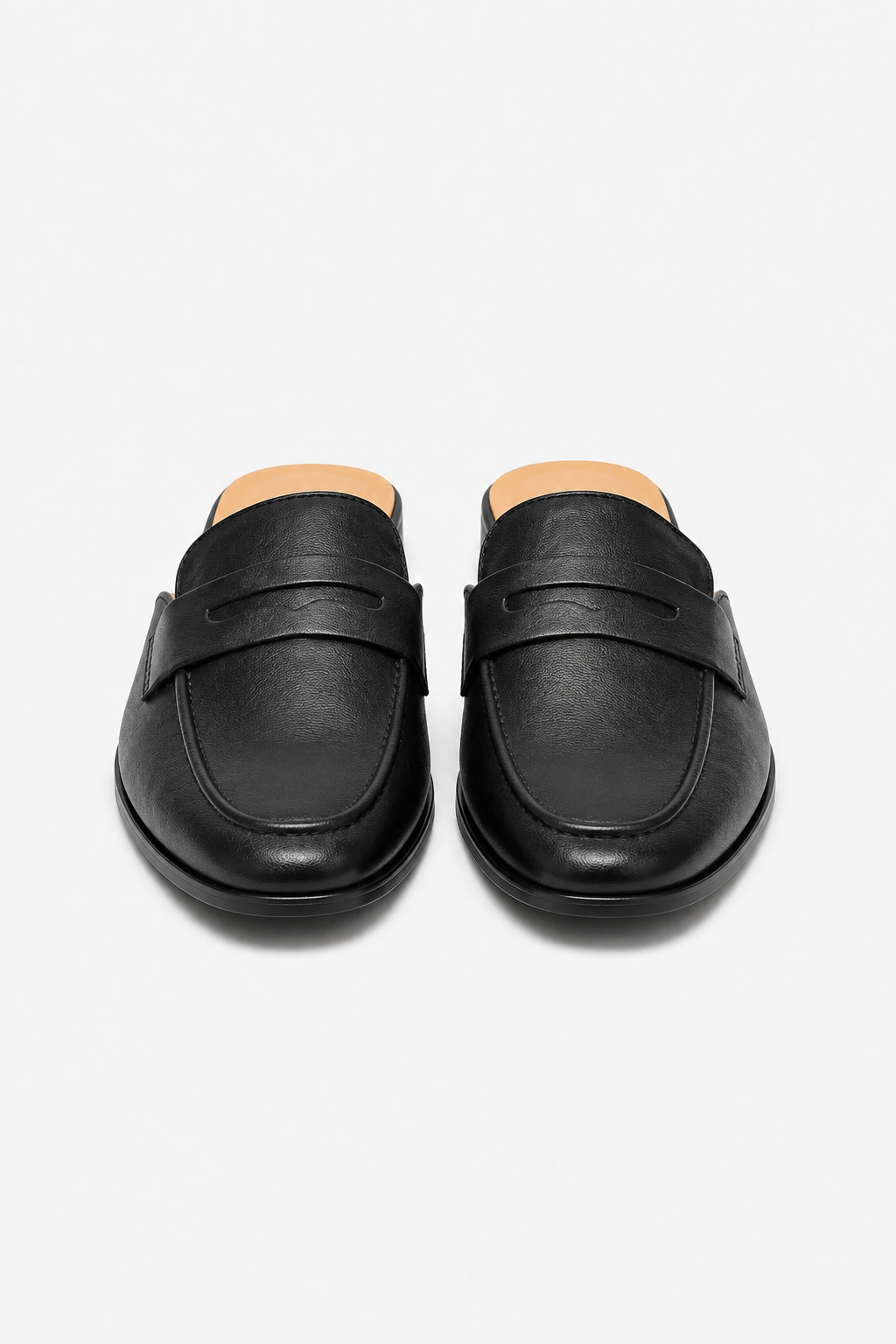 Schwarze Herren-Mules im Pennyloafer-Stil