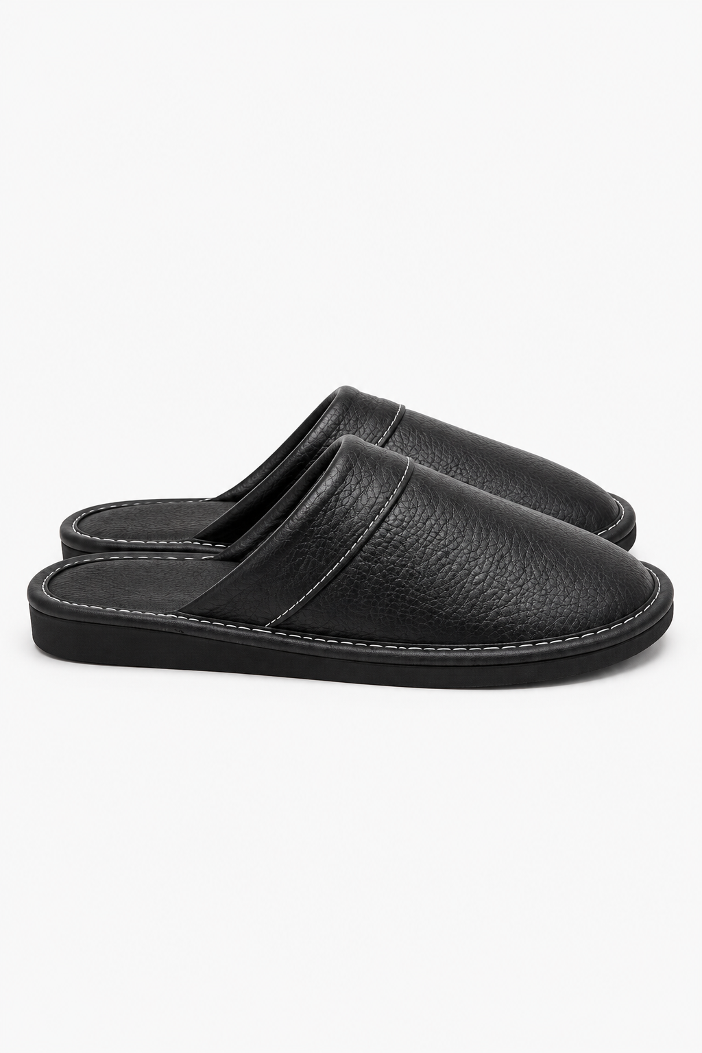 Schwarze Herren-Hausschuhe mit weicher Sohle