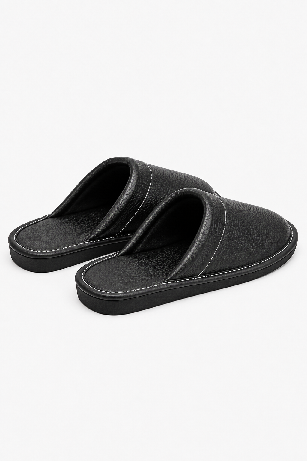 Schwarze Herren-Hausschuhe mit weicher Sohle