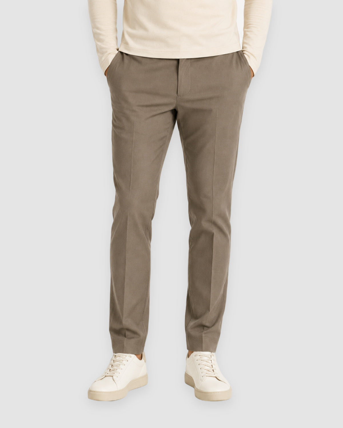 Herren Longsleeve mit Rundhals – Sandbeige, Bild 8