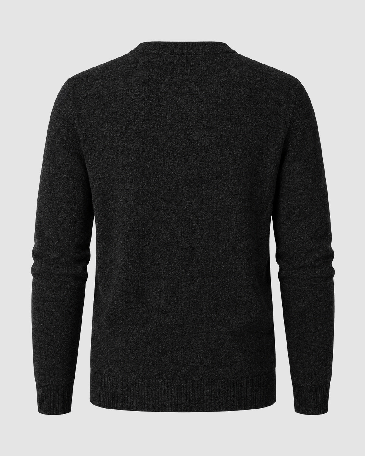 Herren Grobstrick-Pullover mit Rundhals – Schwarz, Bild 2