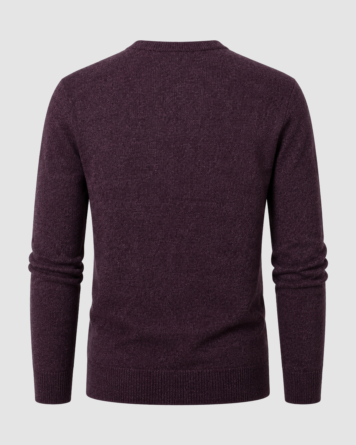 Herren Grobstrick-Pullover mit Rundhals – Weinrot, Bild 2