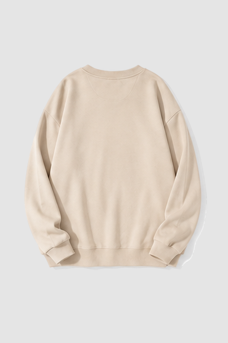 Herensweatshirt met ronde hals – Beige
