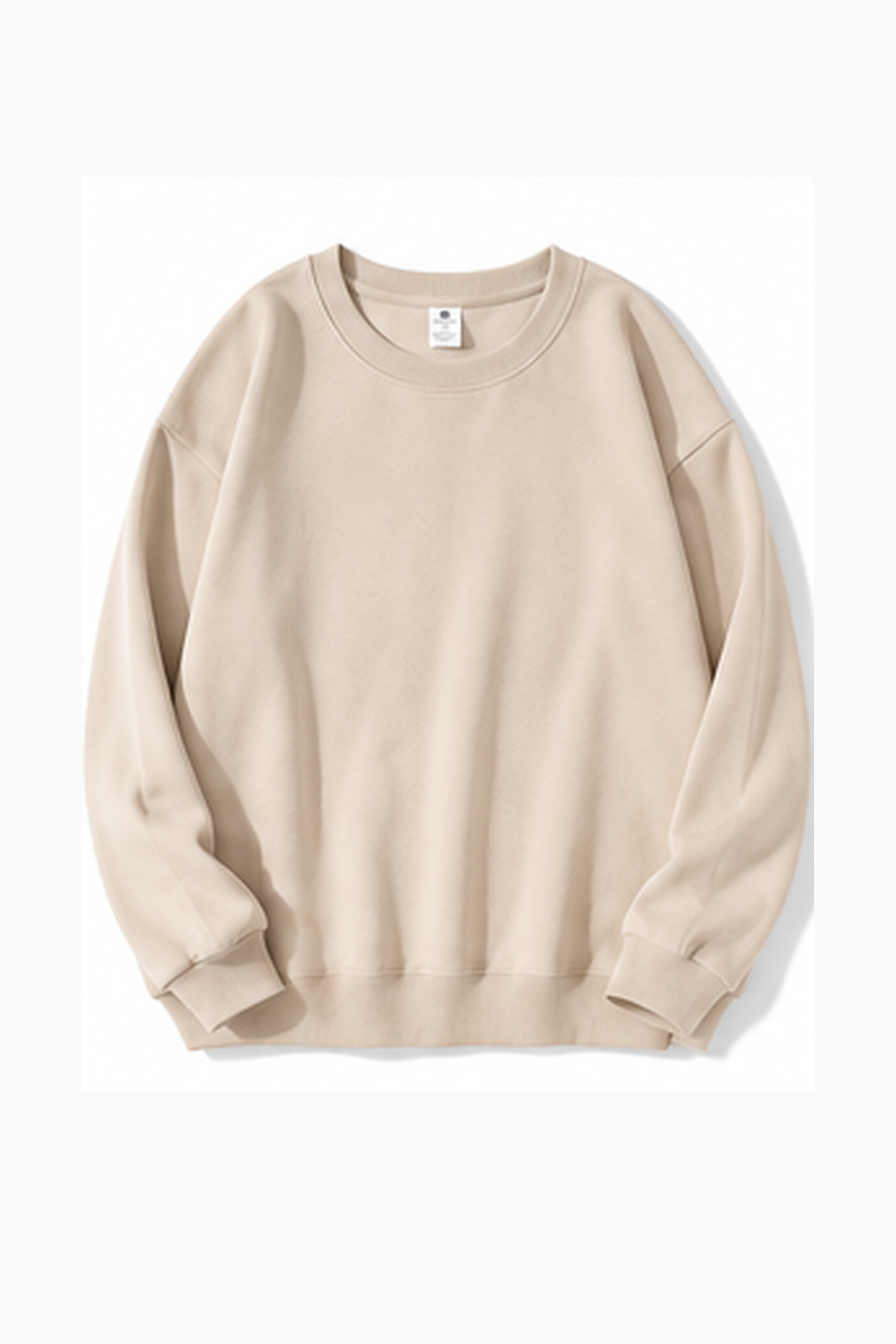 Beiges Sweatshirt mit Rundhalsausschnitt