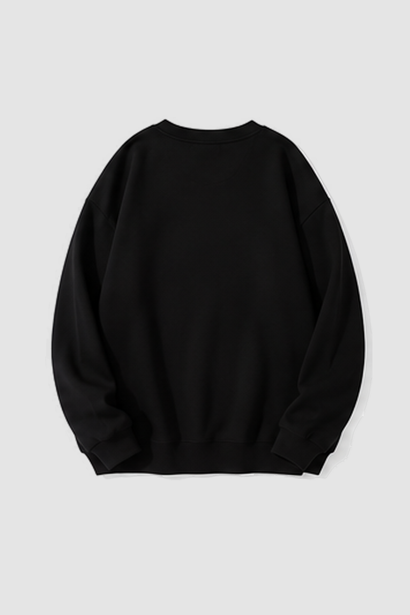 Herensweatshirt met ronde hals – Zwart