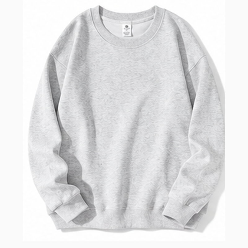 Hellgraues Sweatshirt mit Rundhalsausschnitt