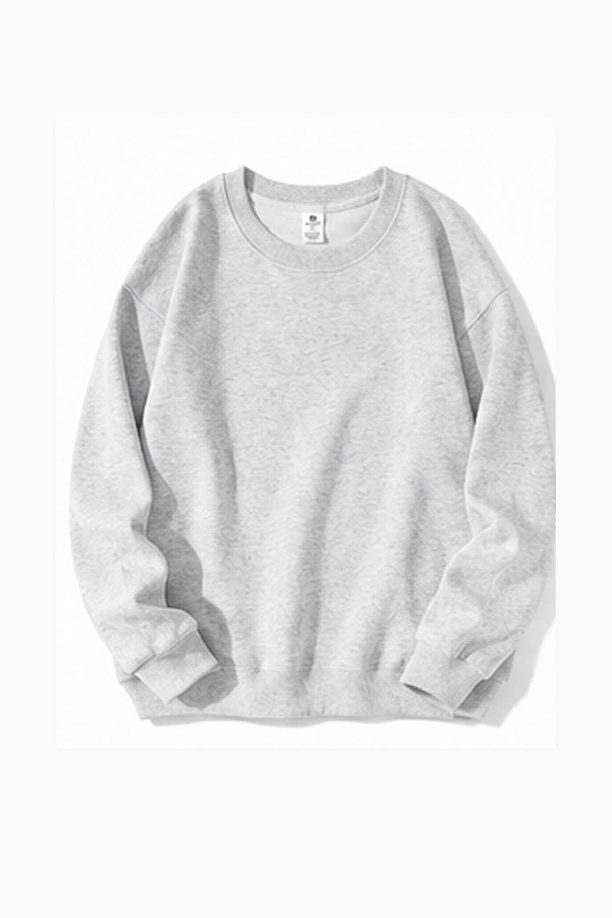 Hellgraues Sweatshirt mit Rundhalsausschnitt