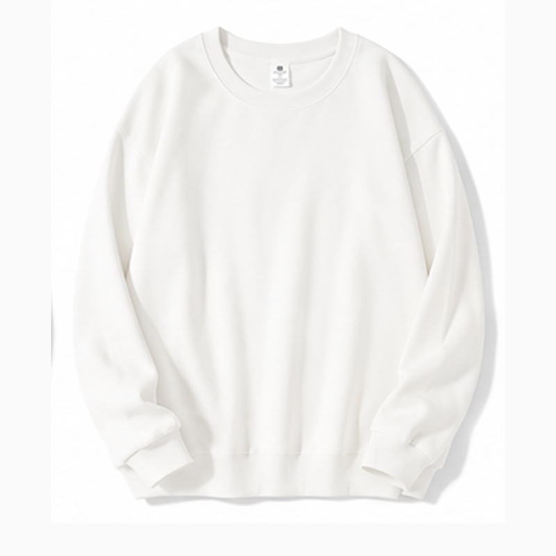 Weißes Sweatshirt mit Rundhalsausschnitt