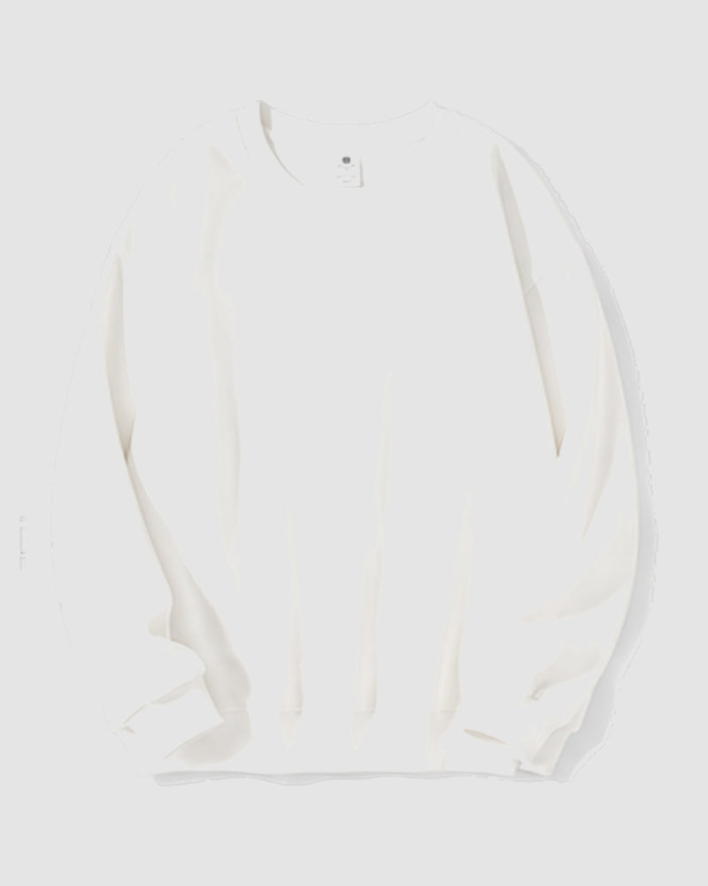 Herensweatshirt met ronde hals – Wit