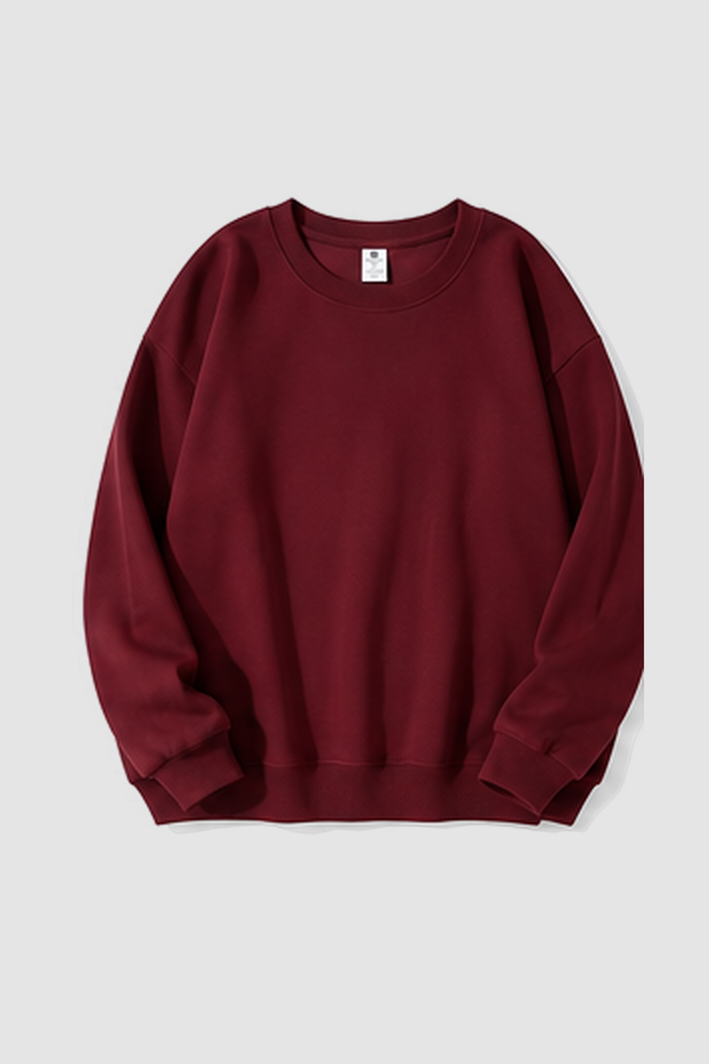 Herren Sweatshirt mit Rundhals – Weinrot