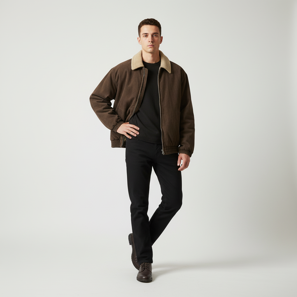 Herren Vintage Polar-Fleecejacke im Streetwear-Stil