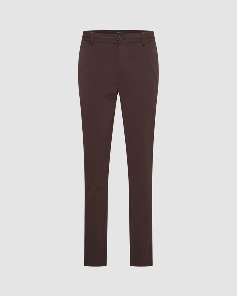 Heren pantalon met moderne pasvorm – espresso
