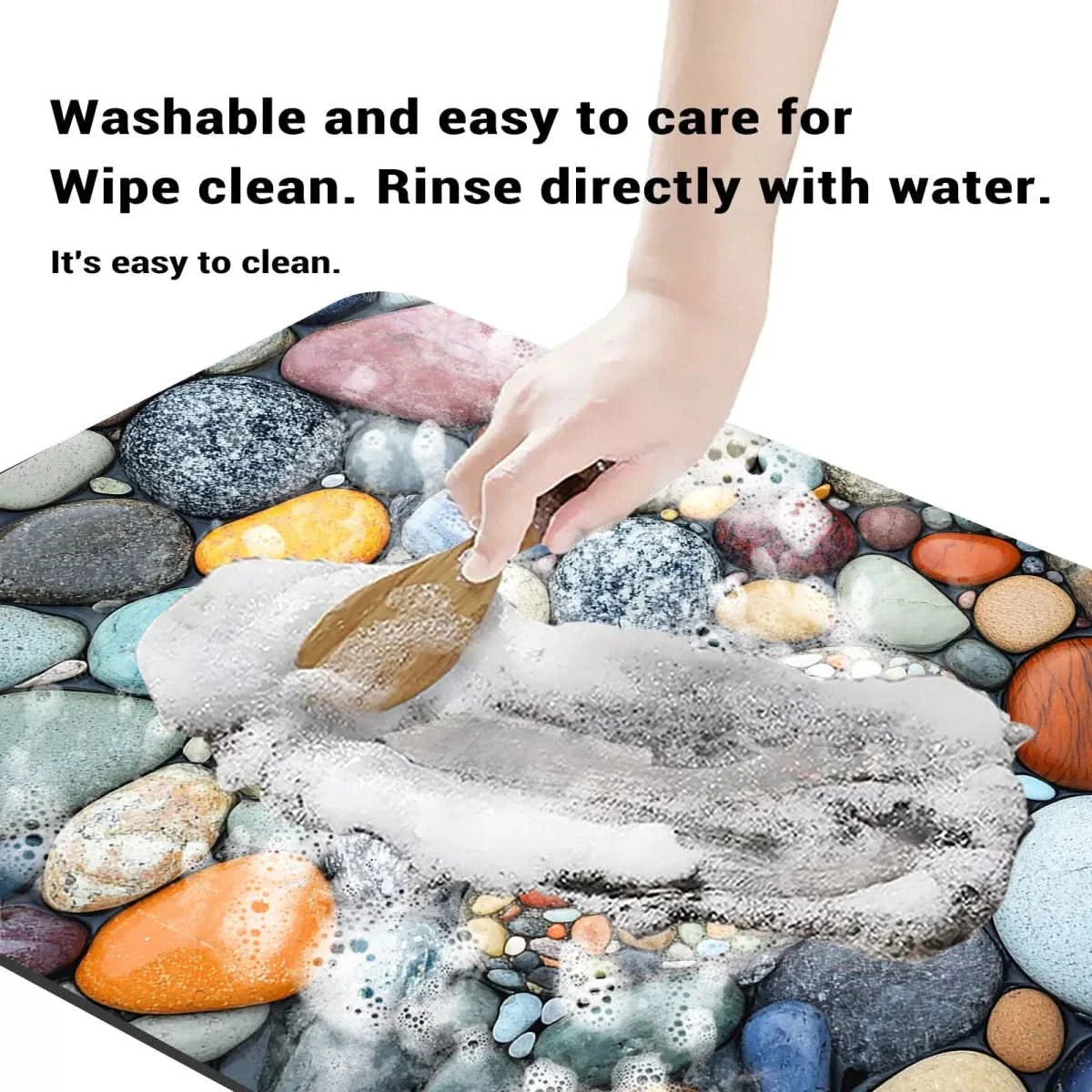 Non-Slip Stone Look Bathroom Mat