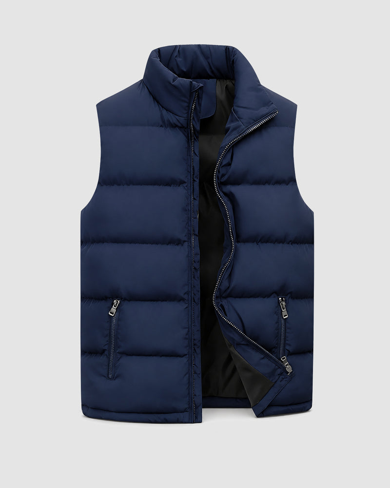 Lichte en moderne gewatteerde herenbodywarmer – Blauw