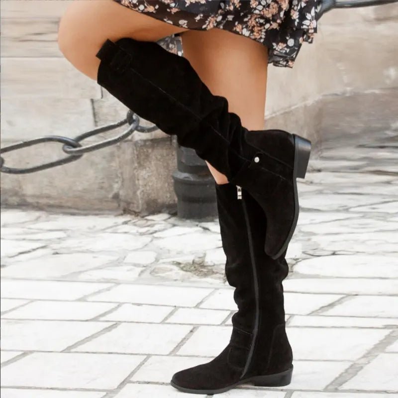 Damen Elegante Wildleder Hohe Stiefel, Jill