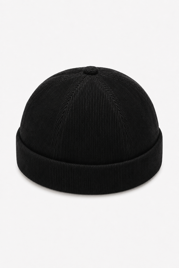 Unisex Docker-Mütze aus Baumwolle – Schwarz