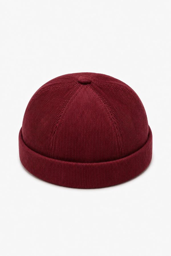Unisex Docker-Mütze aus Baumwolle – Weinrot
