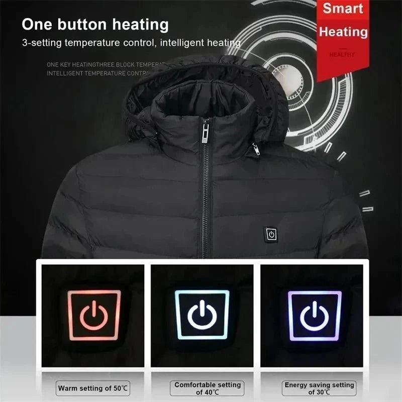 Unisex Aufladbare Beheizte Winterjacke – Einstellbare Wärmezonen