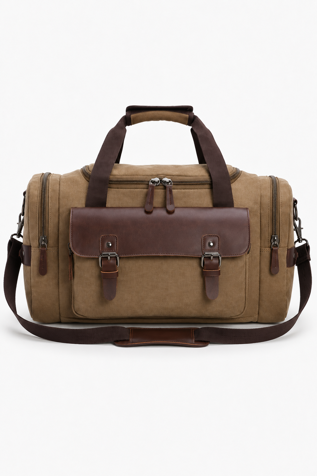Herren Canvas-Reisetasche mit Schultergurt – Khaki