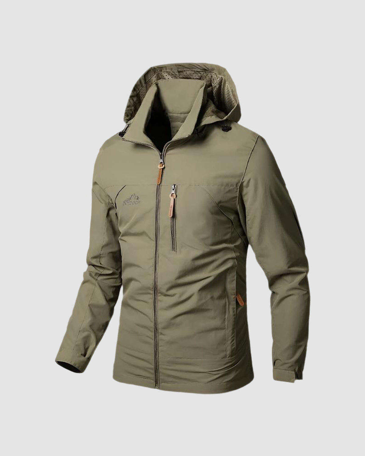 Herren Wanderjacke wasserdicht und winddicht mit Taschen in Khaki
